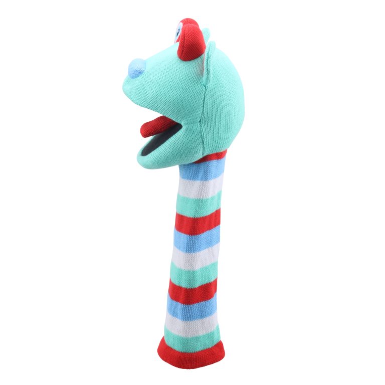 The Puppet Company Sockettes Scorch - Marionnette à Main Tricotée 40 Cm