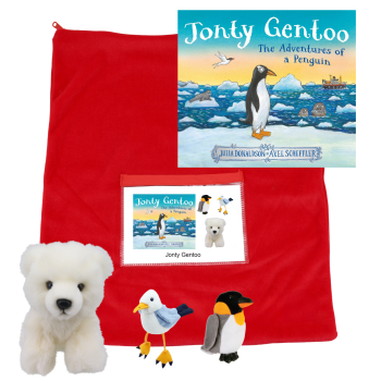 Jonty Gentoo Book with Soft Toy & Finger Puppets