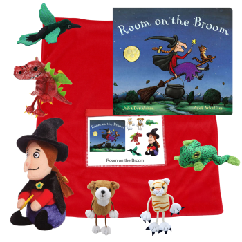 Room on the Broom Book with Soft Toy Witch & Finger Puppets