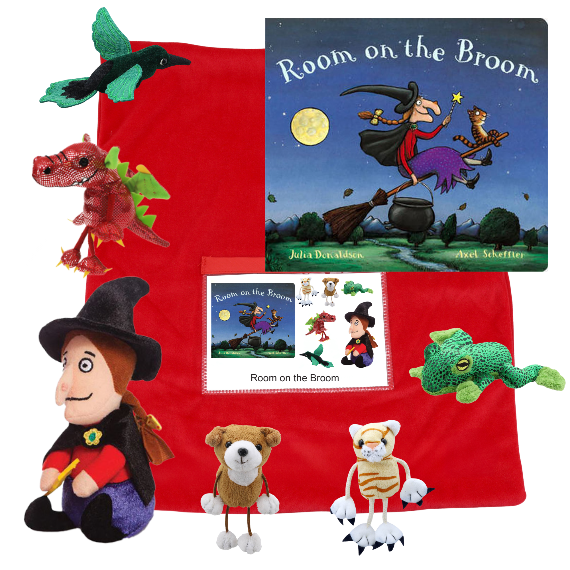 Room on the Broom Book with Soft Toy Witch & Finger Puppets