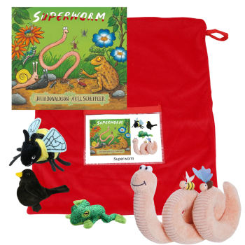 Superworm Book with Superworm Soft Toy & Finger Puppets